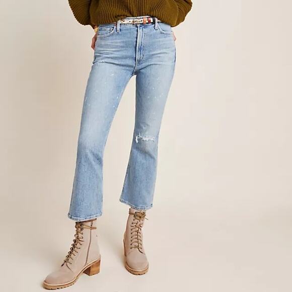 CITIZENS OF HUMANITY Demy Cropped Flare size 25 light wash distressed - Picture 4 of 14